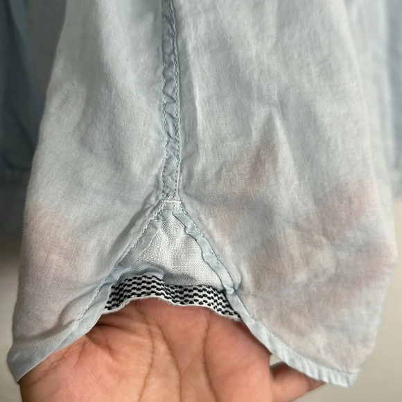 Zara Man Basic Slim Fit Lightweight Blue Long Sleeve Button Down Size Medium - Picture 4 of 11